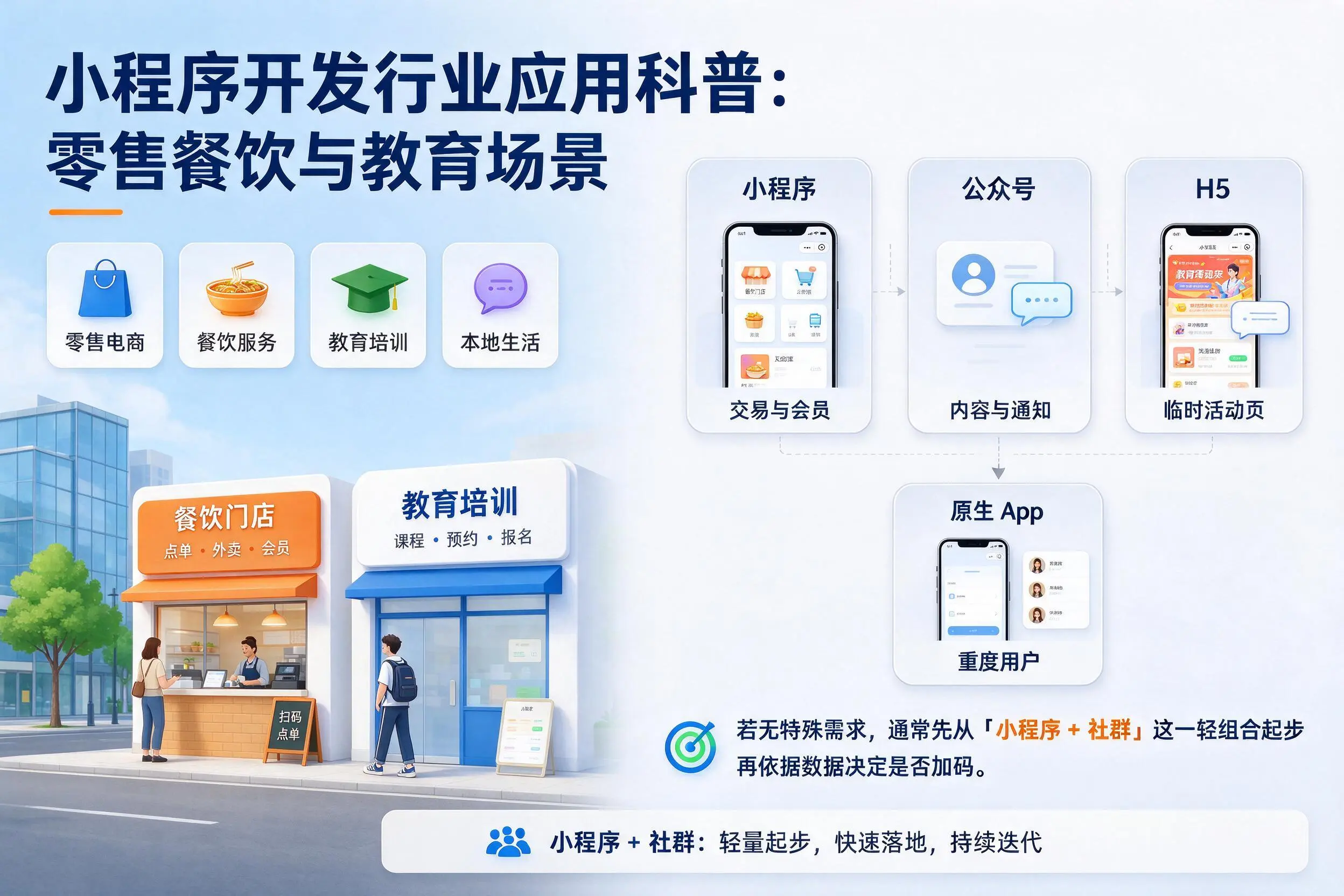 商洛小程序开发行业应用科普:零售餐饮与教育场景